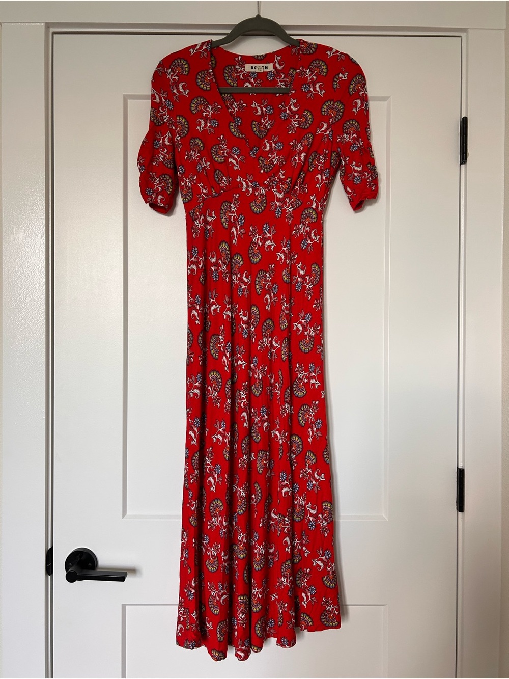 Boden Red Floral Paisley Maxi Dress